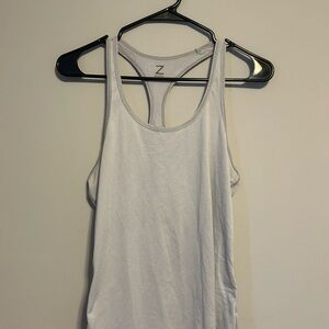 Women's White and Grey Striped Tank Top